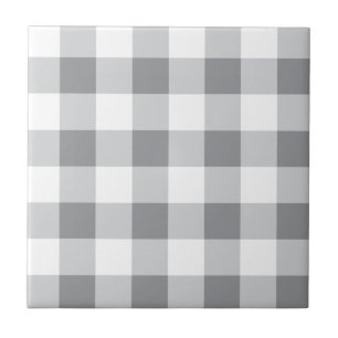 Grey And White Gingham Pattern Tile