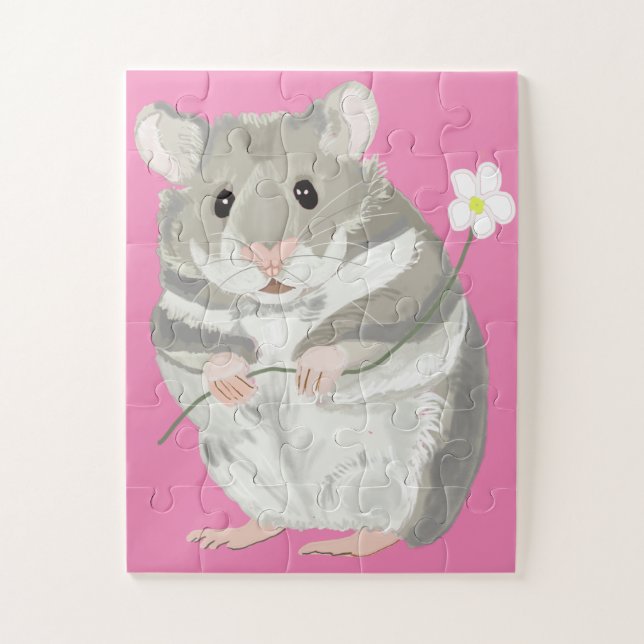 Grey and White Hamster  Jigsaw Puzzle (Vertical)