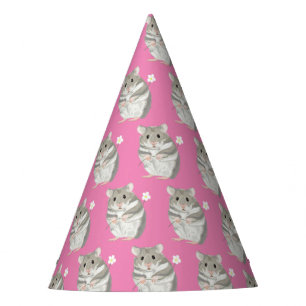  Grey and White Hamster Pattern  Party Hat