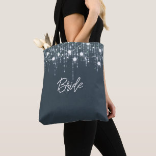 Grey and White Hanging Lights Bride Tote Bag