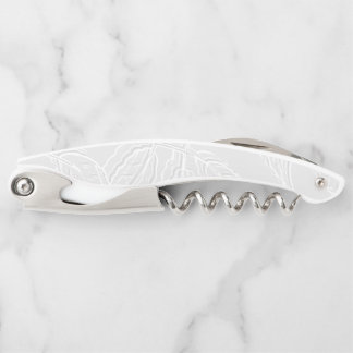 Grey and White Leaves Wine Opener