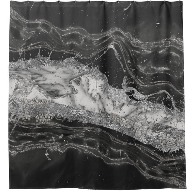 Grey and white marble and silver abstract (Front)