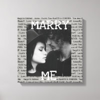 Grey and White Marry Me Couple's Photo Wall Art