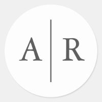 Grey and White Minimalist Elegant Envelope Seal,