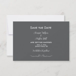 Grey and White Minimalist Wedding Save The Date