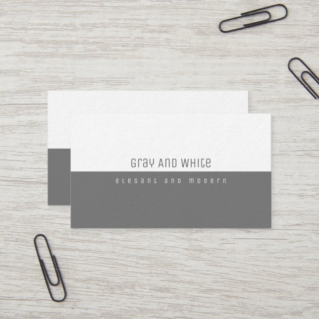 Grey and White Modern Business Card (Front/Back In Situ)