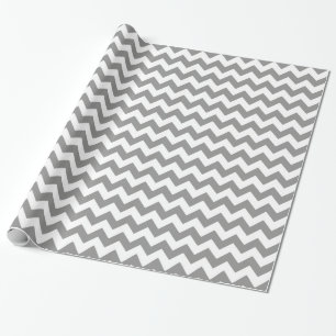 Grey and White Modern Chevron Wrapping Paper
