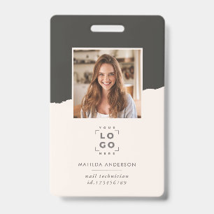 Grey and white modern minimal photo abstract badge