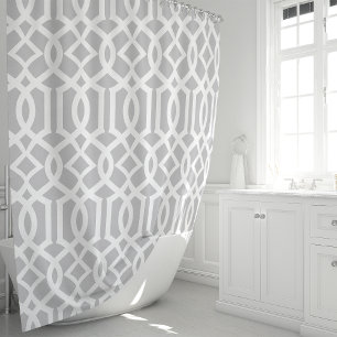 Grey and White Moroccan Trellis Pattern