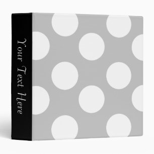 Grey and White Polka Dot 3-Ring Binder