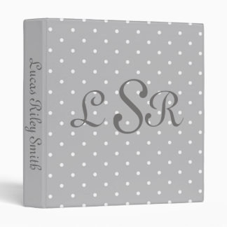 Grey and White Polka Dot Baby Photo Album Binder