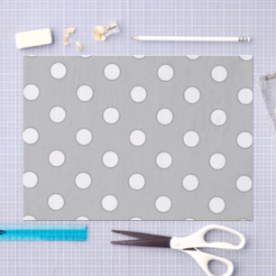 Grey and white polka dots tissue paper
