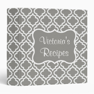 Grey and White Recipe Binder