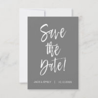 Grey and White Save the Date Card