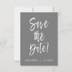 Grey and White Save the Date Card