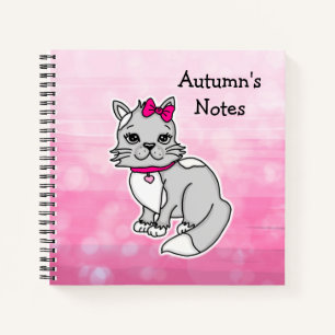 Grey and White Spotted Personalized  Notebook