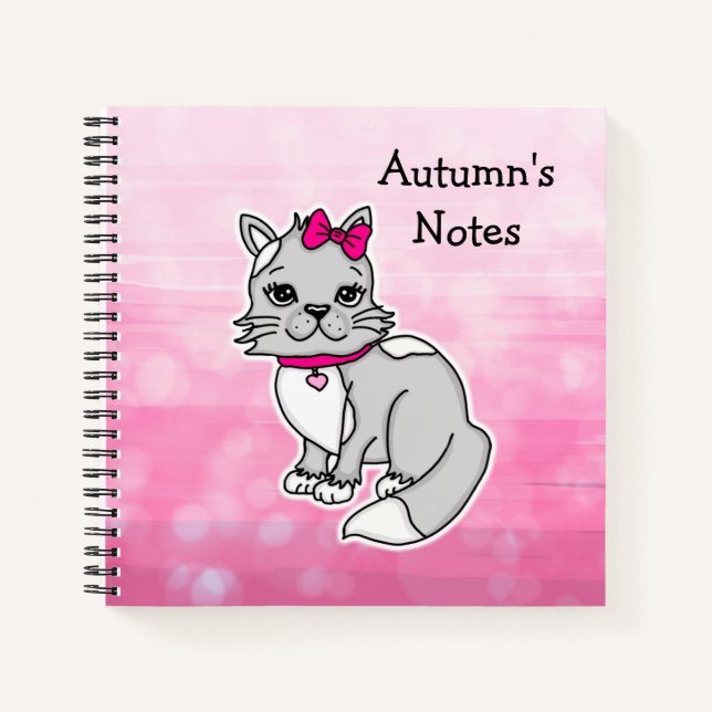 Grey and White Spotted Personalized  Notebook (Front)