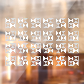 Grey and white square tiles Window Cling