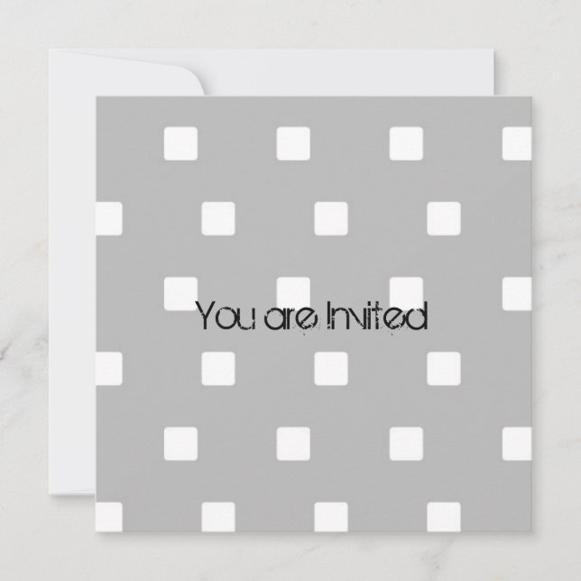 Grey and White Squares Baby Shower Invitation (Front)