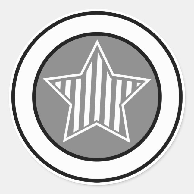 Grey and White Star Sticker (Front)