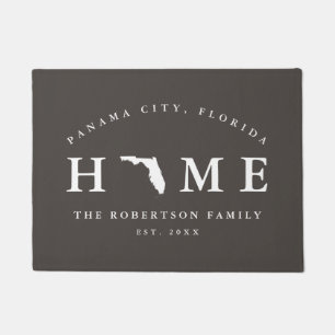 Grey and White State of Florida Map Mat, Doormat