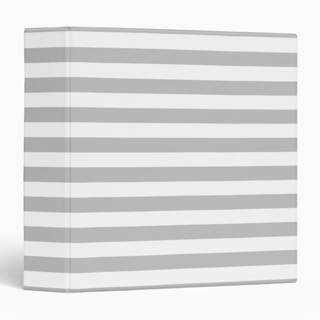 Grey and White Stripe Pattern Binder (Front/Spine)