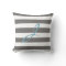 Grey and White Striped Monogram Nursery Pillow