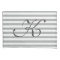 Grey and white striped monogrammed pillowcase