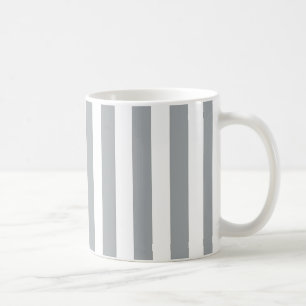 Grey and White Striped Mug