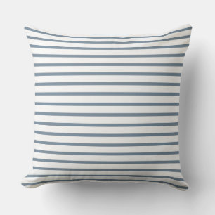 Grey And White Striped Throw Pillow