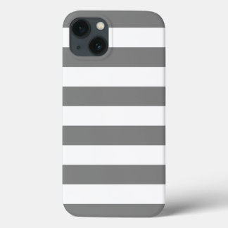 Grey and White Stripes iPhone 13 Case
