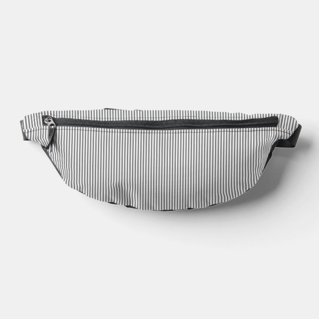 Grey and white stripes fanny pack (Lay Down)