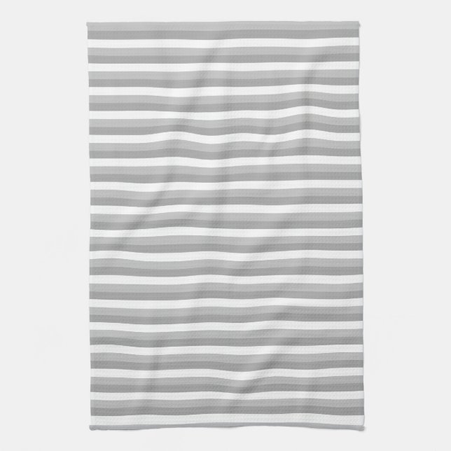 Grey and white stripes. Pattern. Kitchen Towel (Vertical)