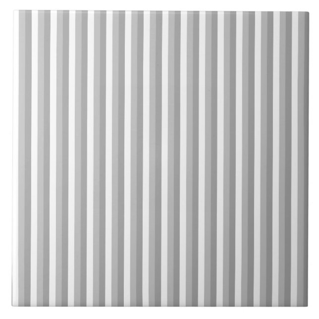 Grey and white stripes. Pattern. Tile (Front)