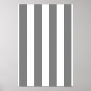 Grey and White Stripes Poster