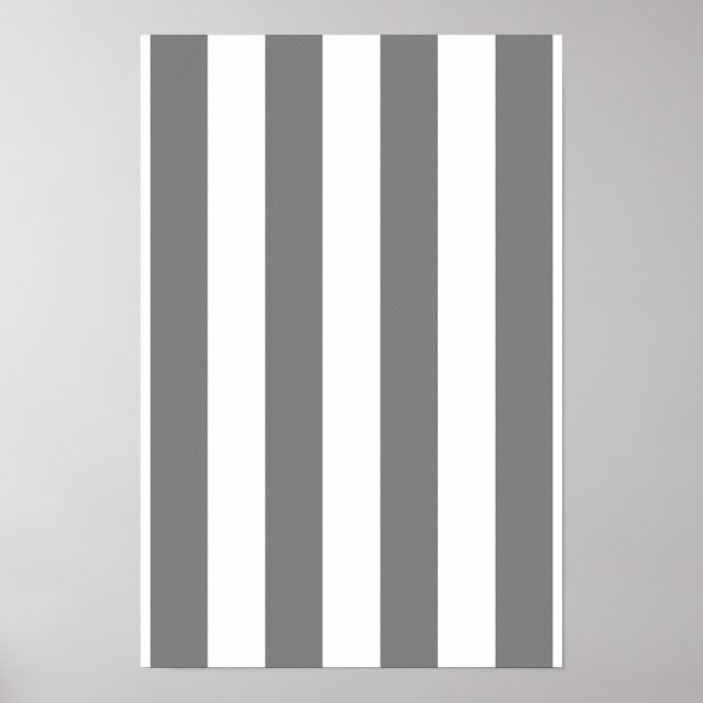 Grey and White Stripes Poster (Front)