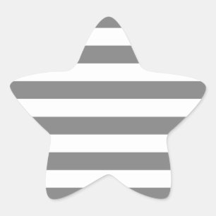 Grey and White Stripes Star Sticker