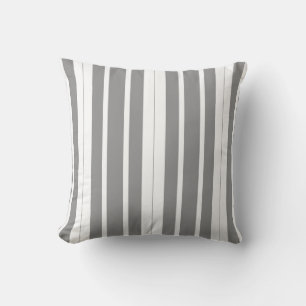 Grey and white Stripes Throw Pillow