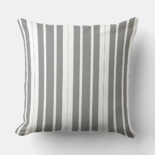 Grey and white Stripes Throw Pillow