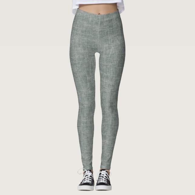 Grey and white texture. leggings (Front)