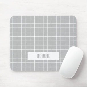 Grey and white tile blocks custom mouse pad