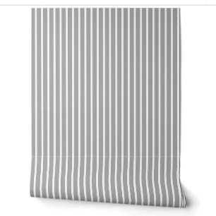 Grey And White Traditional Stripes Wallpaper