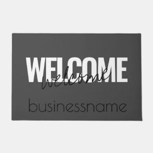 Grey and White Trendy Custom Business Bold Welcome Doormat