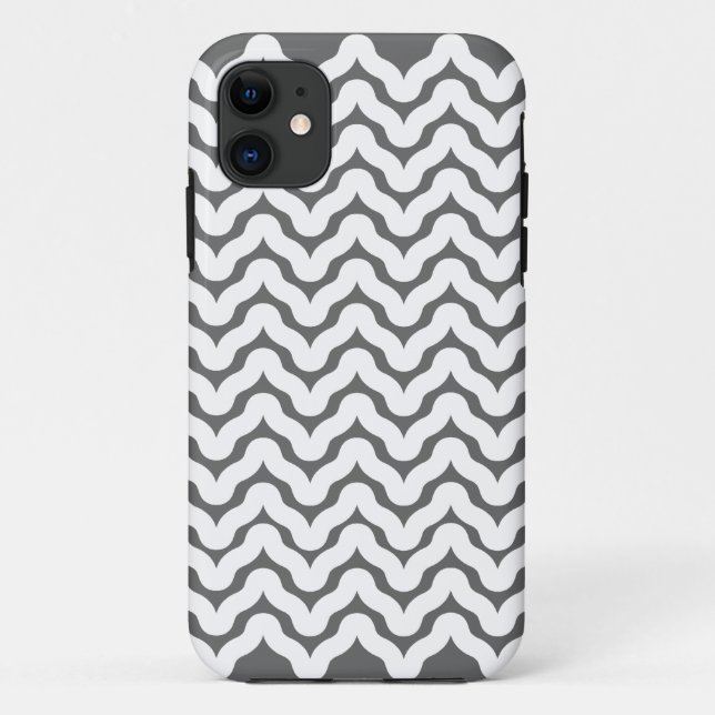 Grey and White Wavy Squiggles Pattern iPhone 5 Case-Mate iPhone Case (Back)