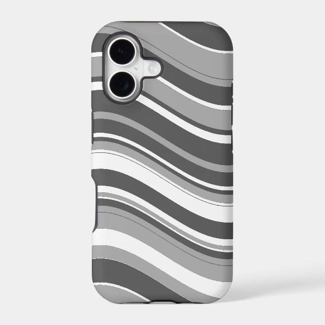 Grey and White Wavy Stripes Pattern (Back)