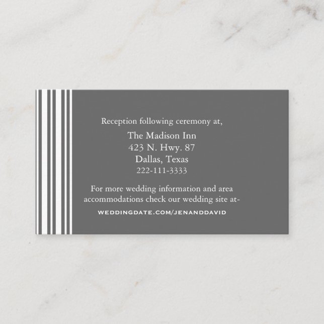 Grey and White Wedding enclosure cards (Front)