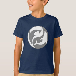 Grey And White yin Yang Dolphins Shirt
