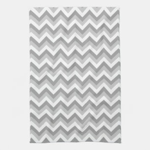 Grey and White Zigzag Pattern. Kitchen Towel