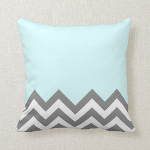 Grey and White zigzag Pillow
