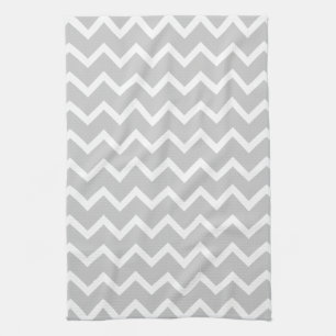 Grey and White Zigzag Stripes. Kitchen Towel
